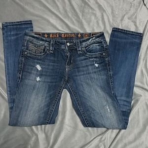 Rock Revival Alivia Ankle Skinny Jeans Women Sz 28